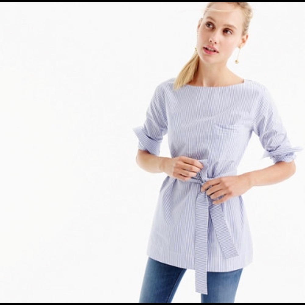 J.Crew Striped Boatneck Tunic Top